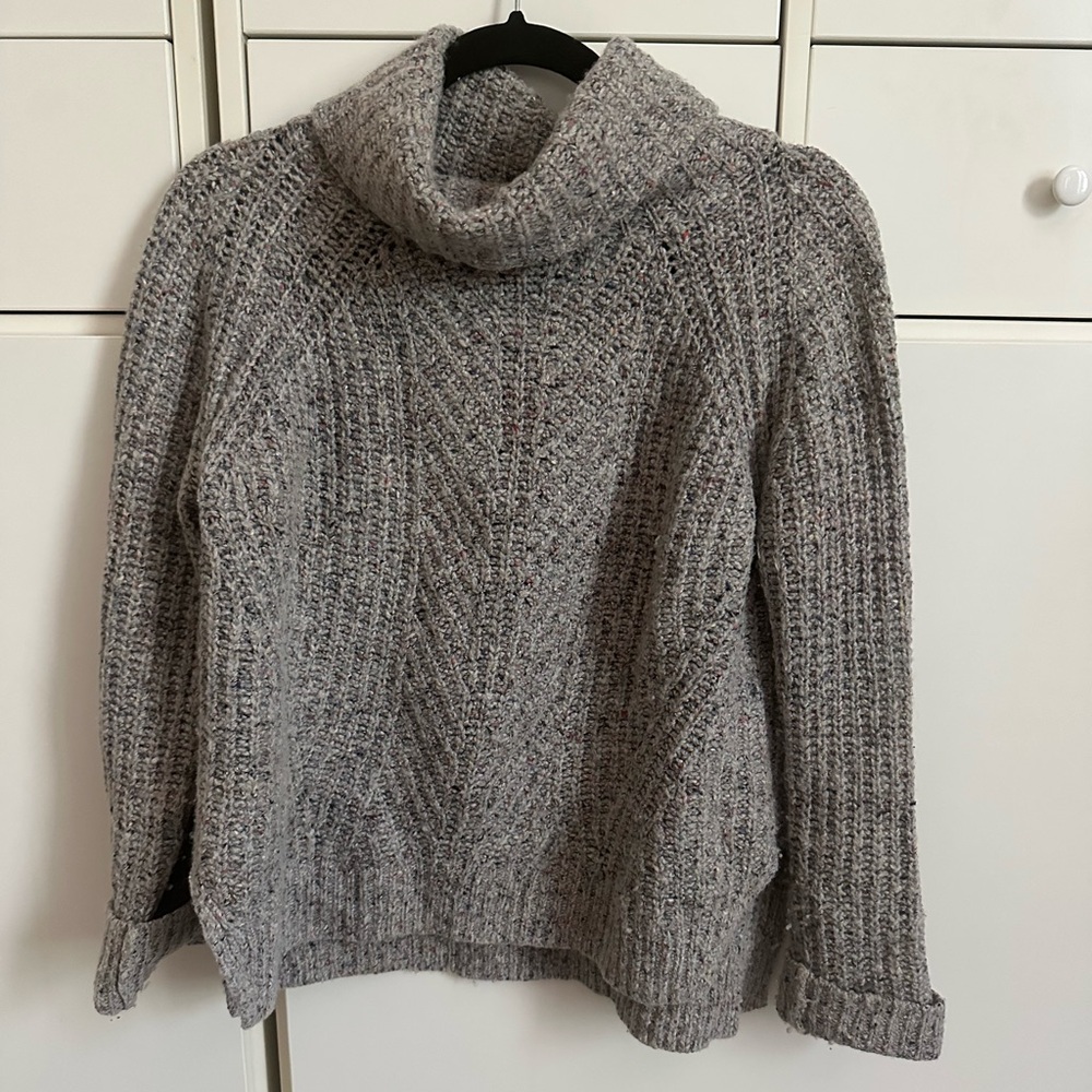 Madewell Heathered Gray Cowl Neck Sweater
